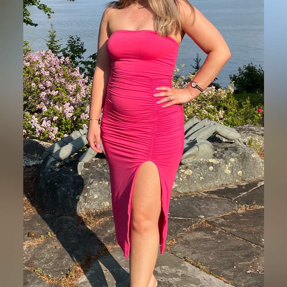 Klassy Network Hot Pink Strapless Dress